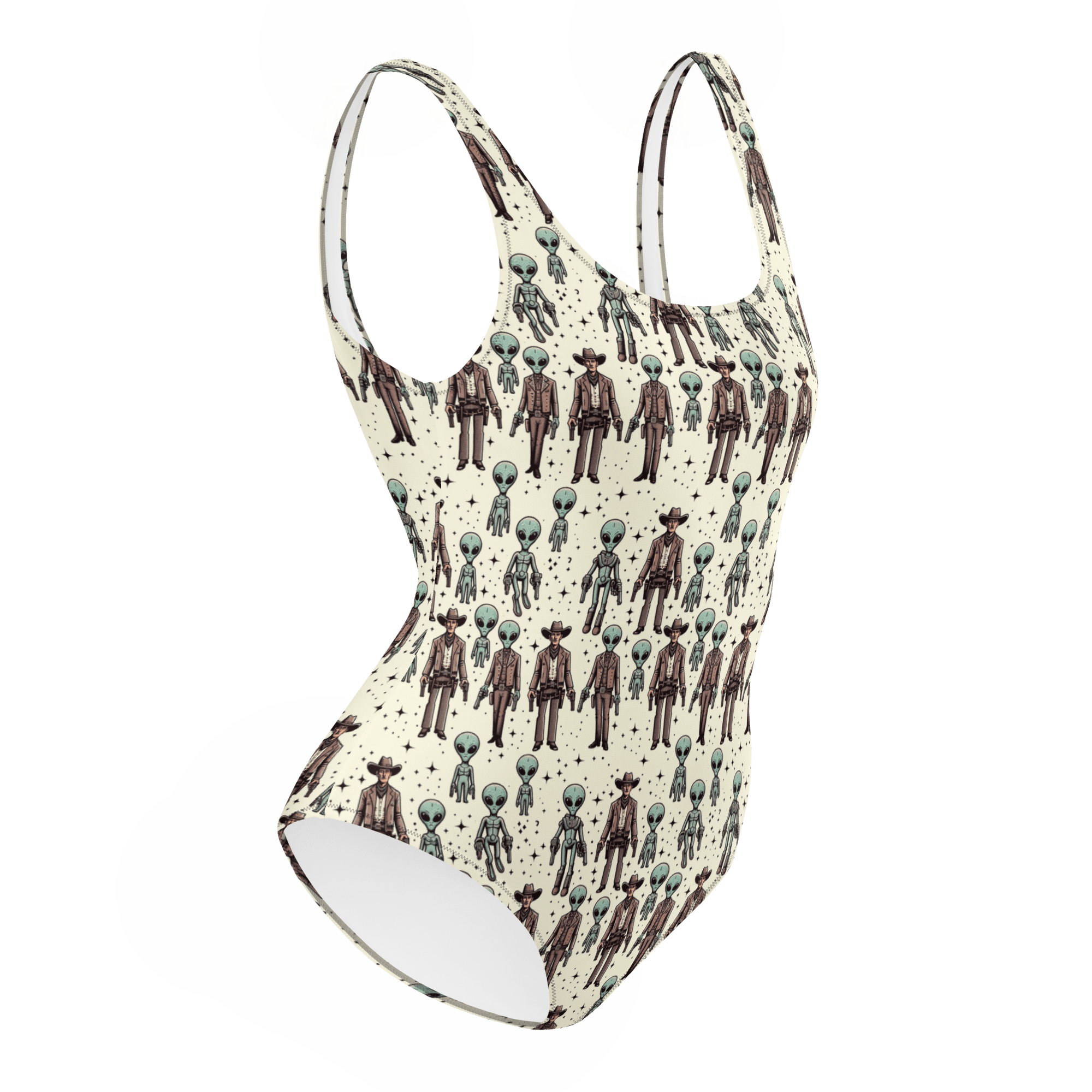 Texas Eclipse Outfitters Cosmic Cowboys: Cowboys and Aliens One-Piece Swimsuit