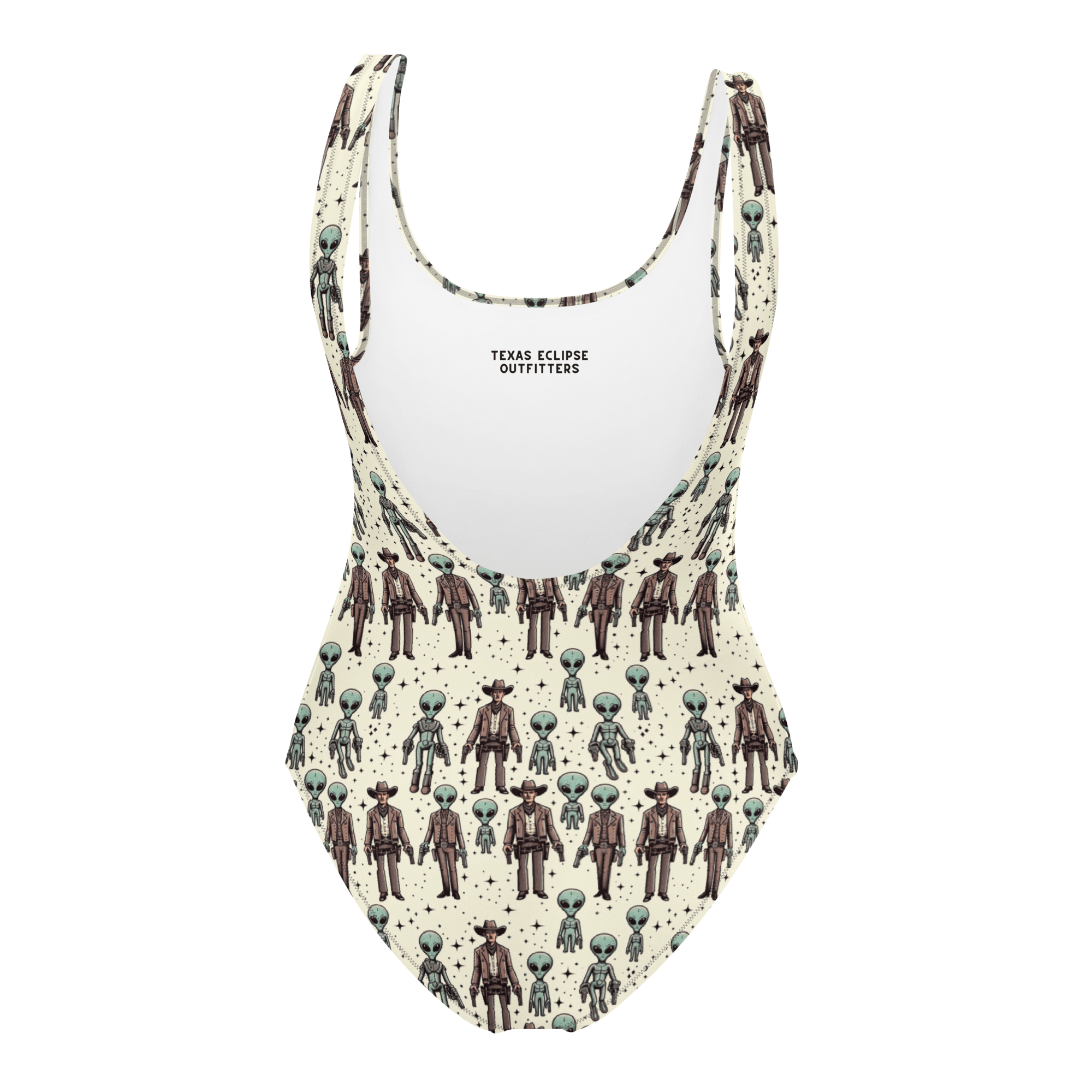Texas Eclipse Outfitters Cosmic Cowboys: Cowboys and Aliens One-Piece Swimsuit