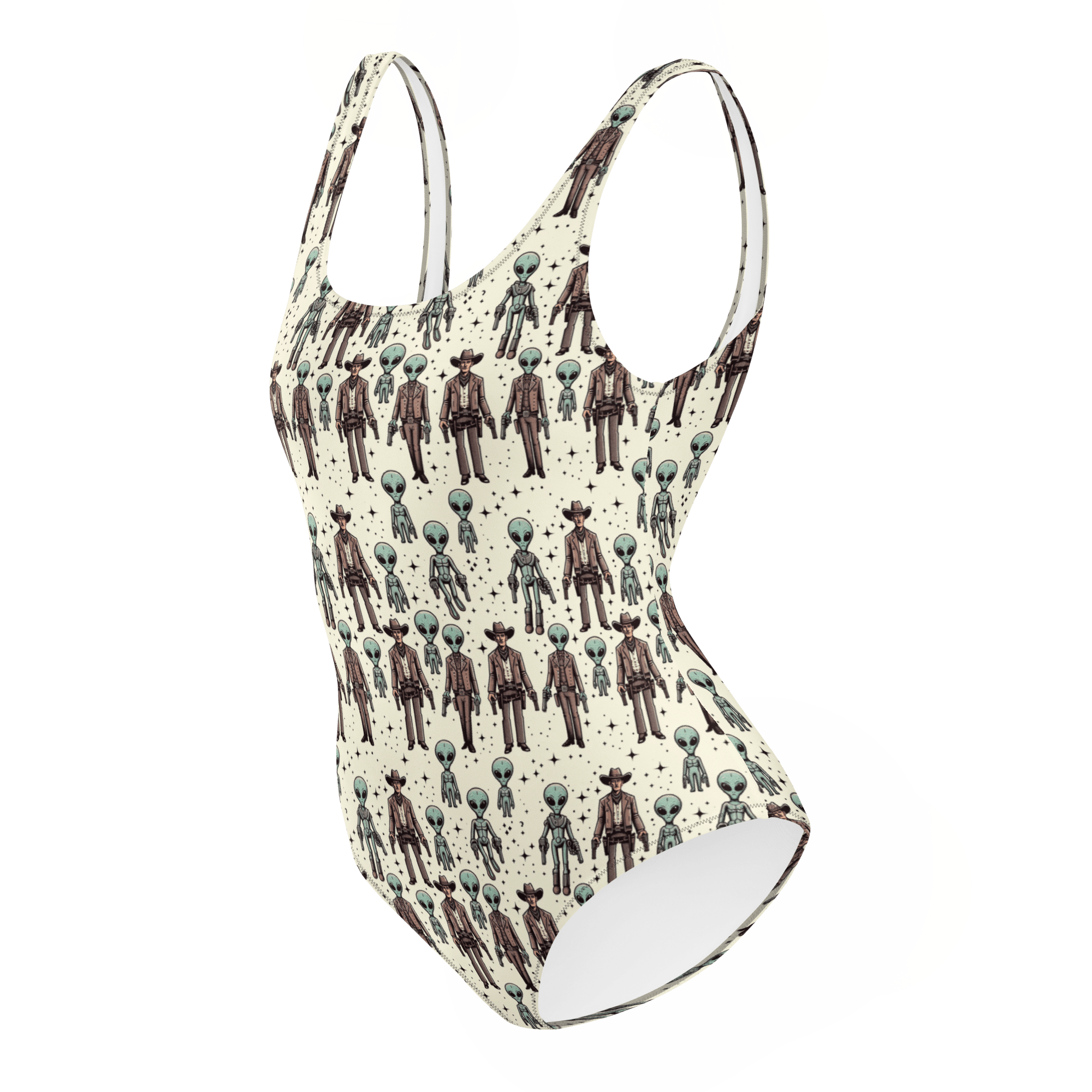 Texas Eclipse Outfitters Cosmic Cowboys: Cowboys and Aliens One-Piece Swimsuit