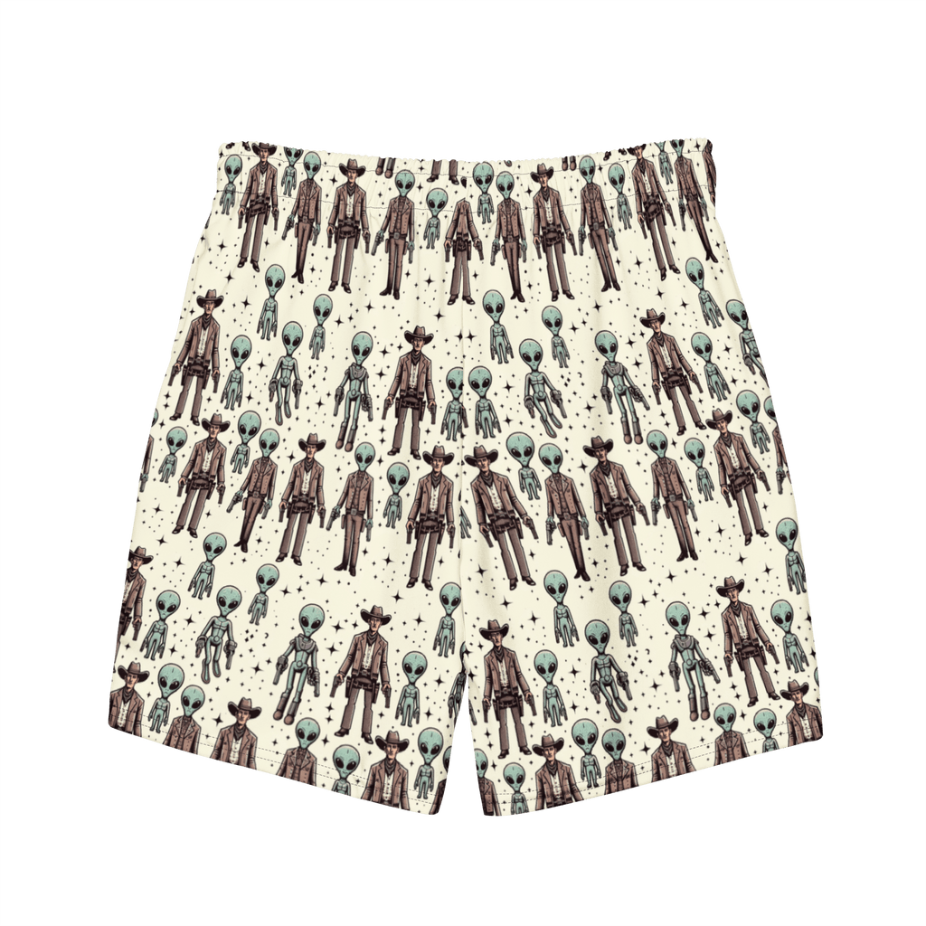 Texas Eclipse Outfitters Cosmic Cowboys: Cowboys and Aliens Swim Trunks