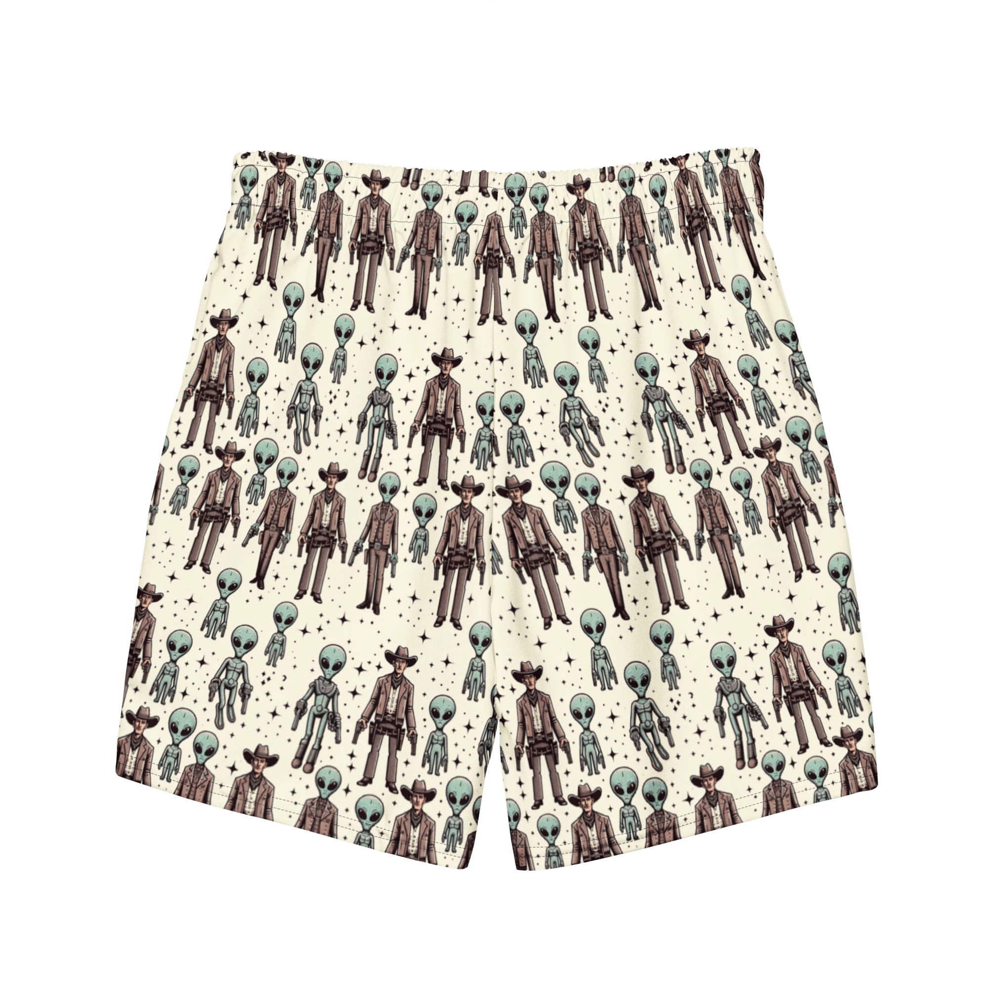 Texas Eclipse Outfitters Cosmic Cowboys: Cowboys and Aliens Swim Trunks