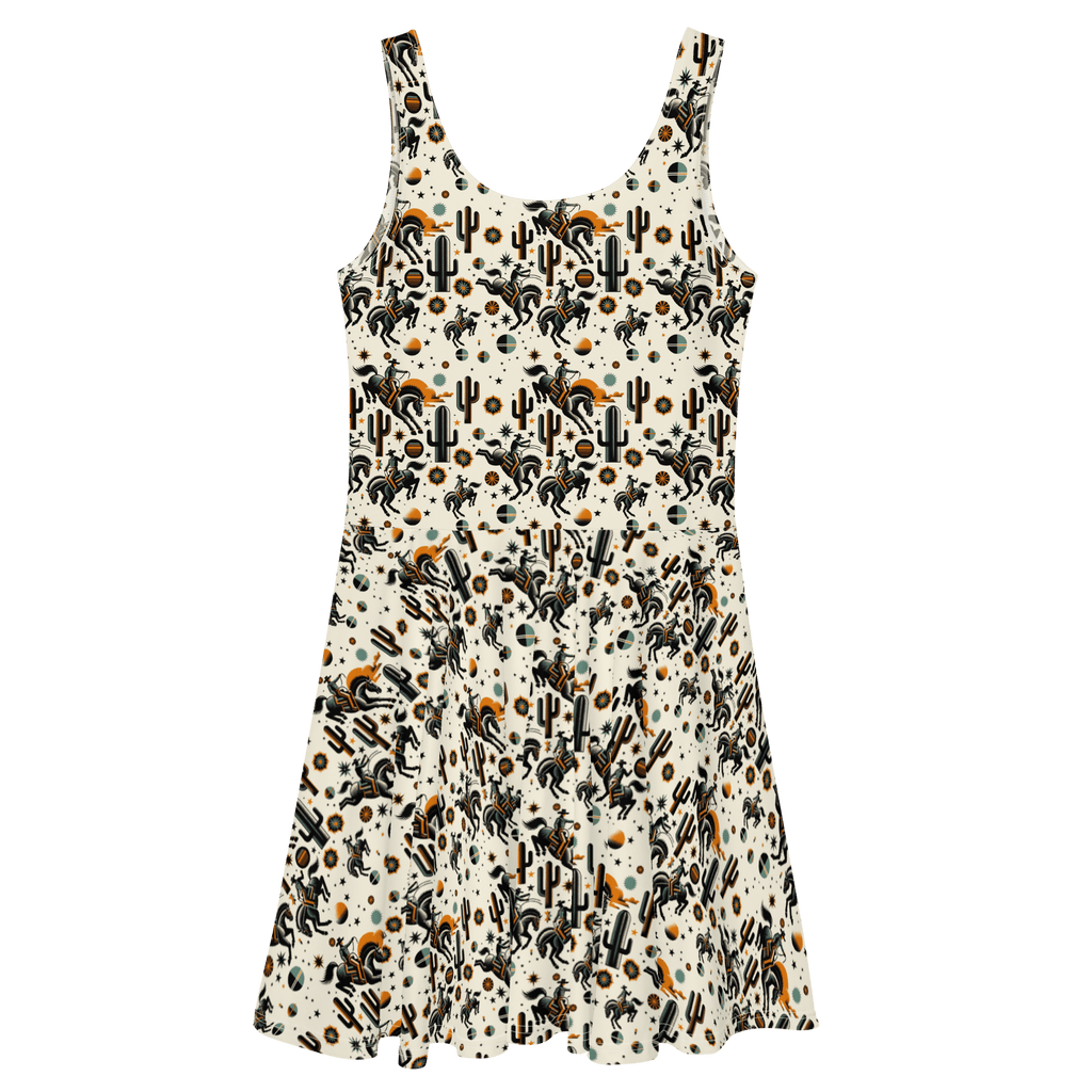 Texas Eclipse Outfitters Dress Cosmic Rodeo: Bucking Space Bronco Sun Dress