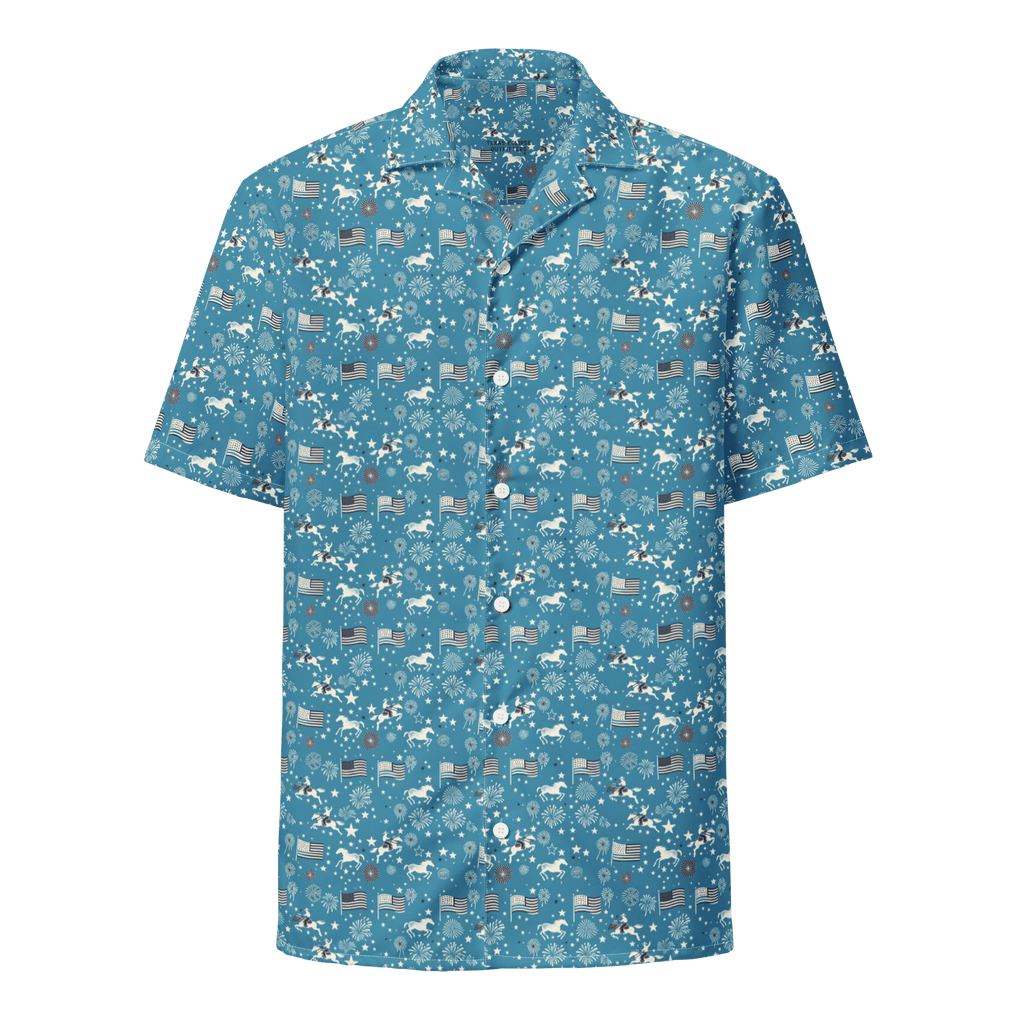 Texas Eclipse Outfitters Shirts 2XS Independence Blues: Fourth of July Cowboy Button-Up Shirt