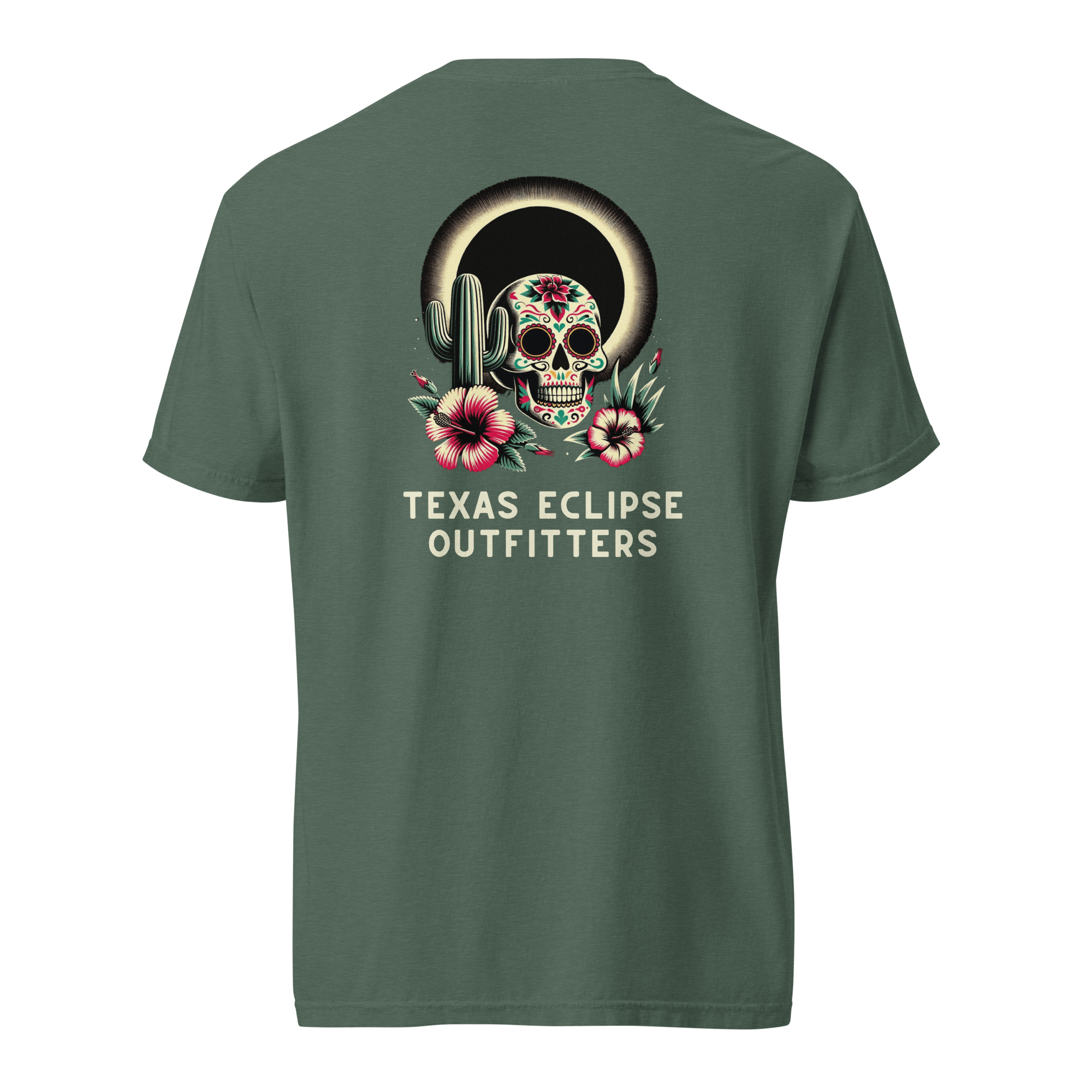 Texas Eclipse Outfitters Shirts Floral Calavera Graphic Tee