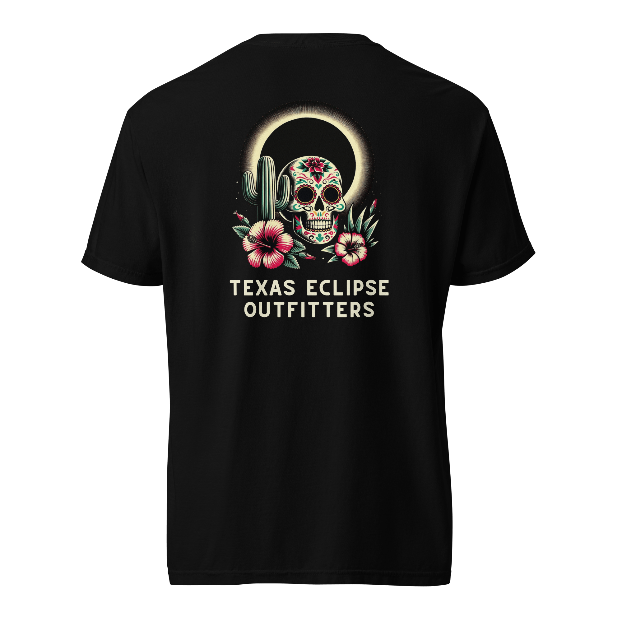 Texas Eclipse Outfitters Shirts Floral Calavera Graphic Tee