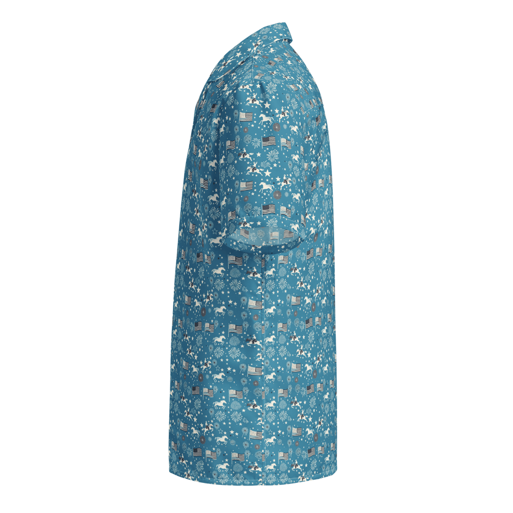 Texas Eclipse Outfitters Shirts Independence Blues: Fourth of July Cowboy Button-Up Shirt