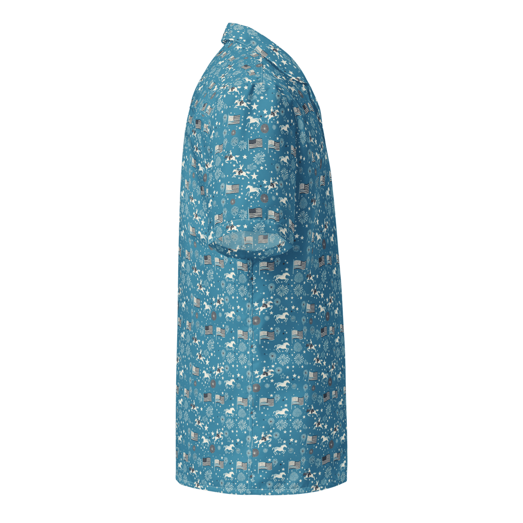 Texas Eclipse Outfitters Shirts Independence Blues: Fourth of July Cowboy Button-Up Shirt