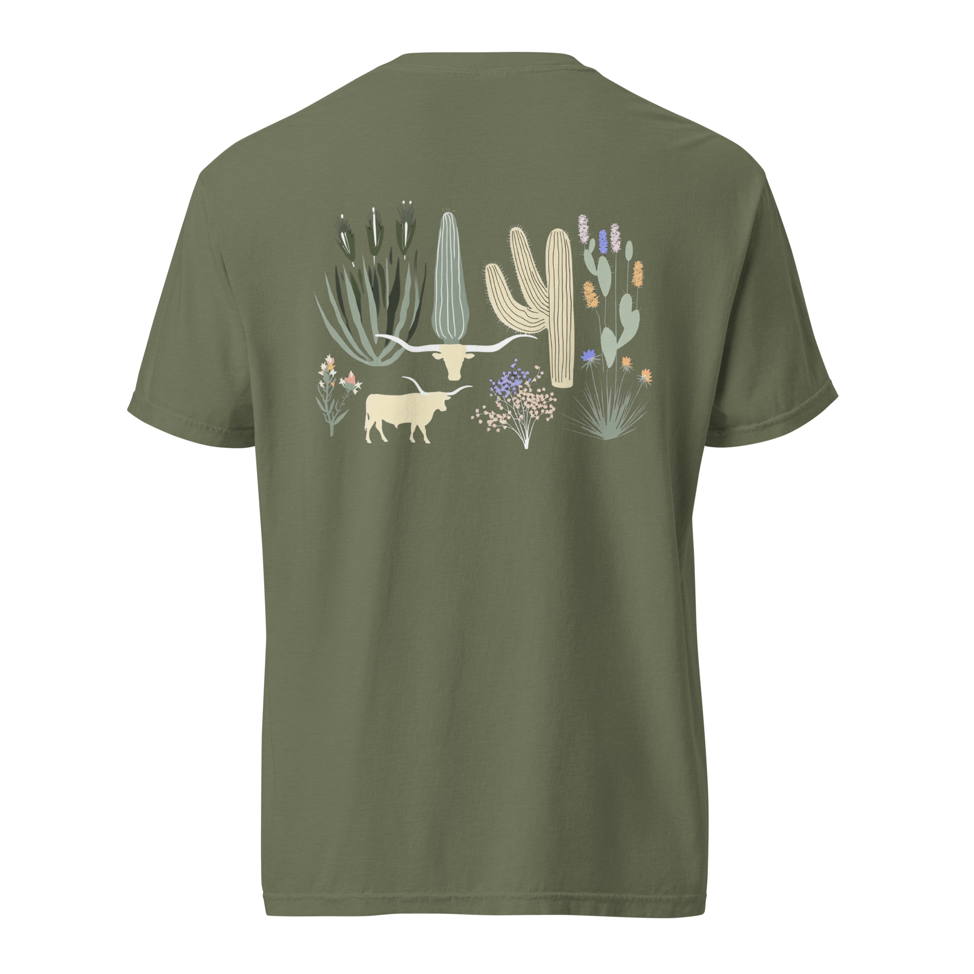 Texas Eclipse Outfitters Shirts Lazy Steer Agave Graphic Tee