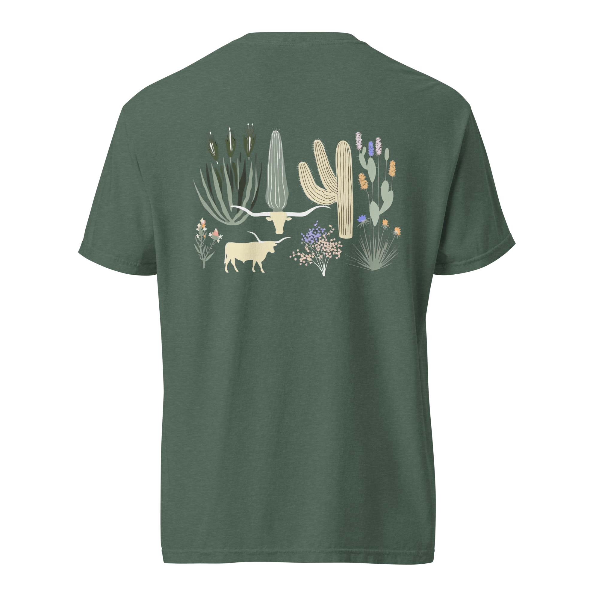 Texas Eclipse Outfitters Shirts Lazy Steer Agave Graphic Tee