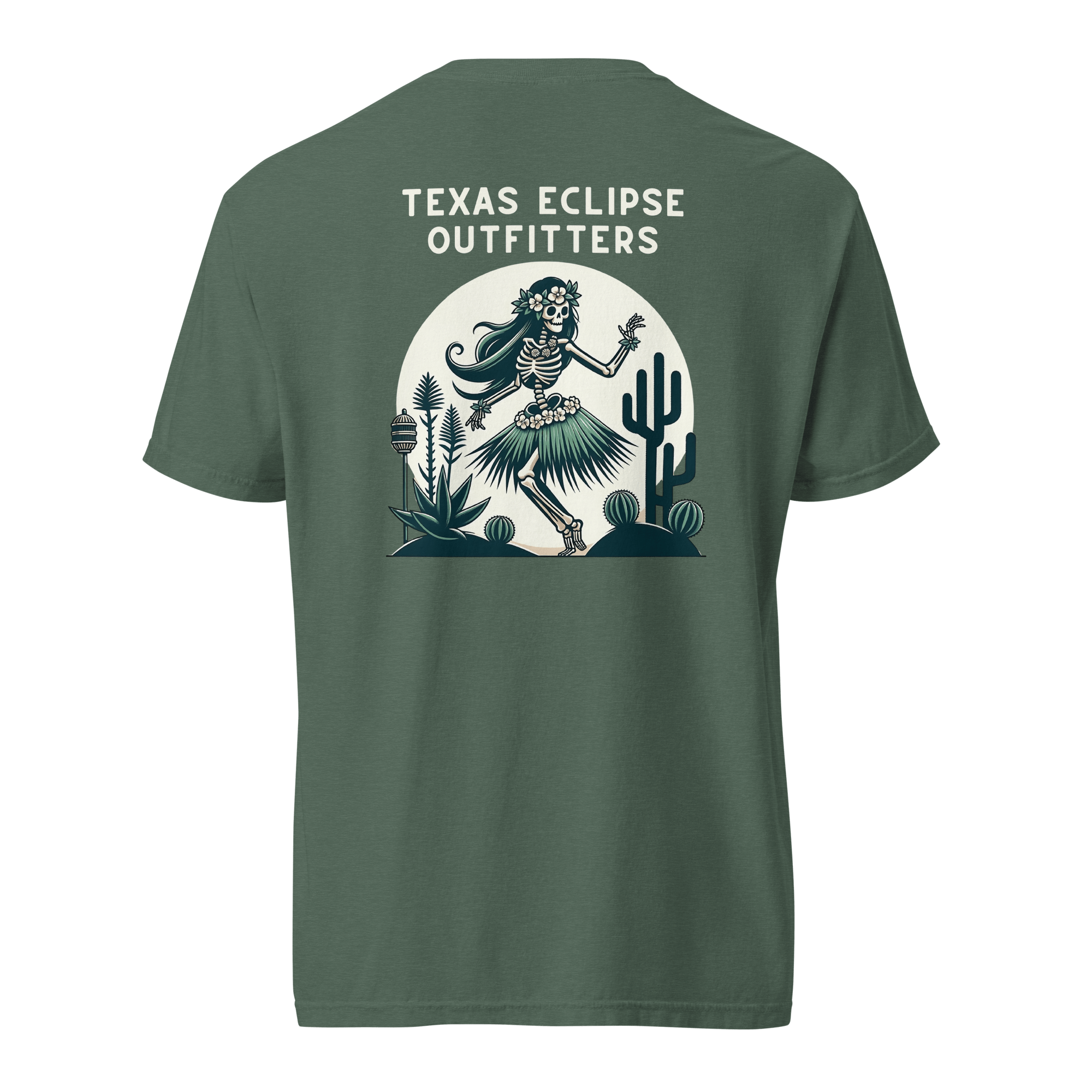 Texas Eclipse Outfitters Shirts Undead Luau Hula Girl Graphic Tee