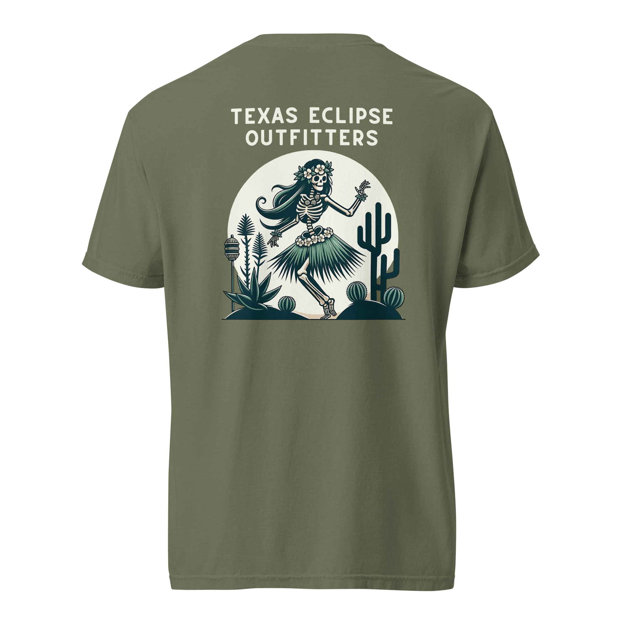 Texas Eclipse Outfitters Shirts Undead Luau Hula Girl Graphic Tee