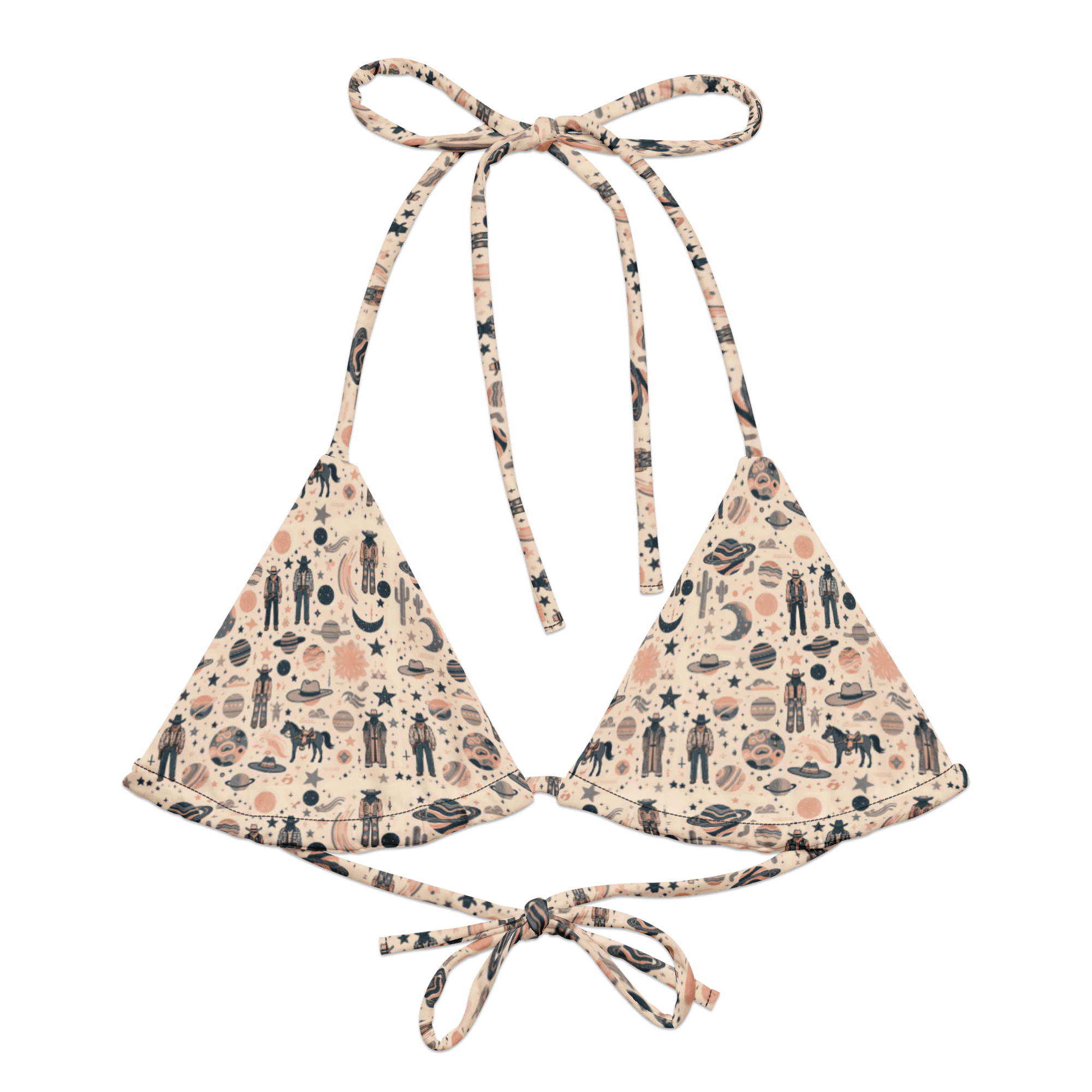 Texas Eclipse Outfitters Swimwear 2XS Cosmic Wrangler: Western Space Cowboy String Bikini Top