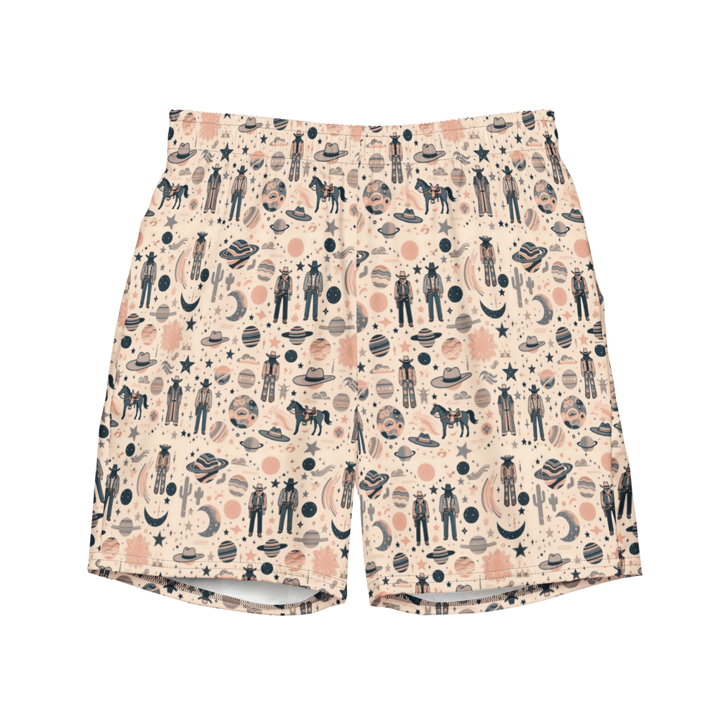 Texas Eclipse Outfitters Swimwear 2XS Cosmic Wrangler: Western Space Cowboy Swim Trunks