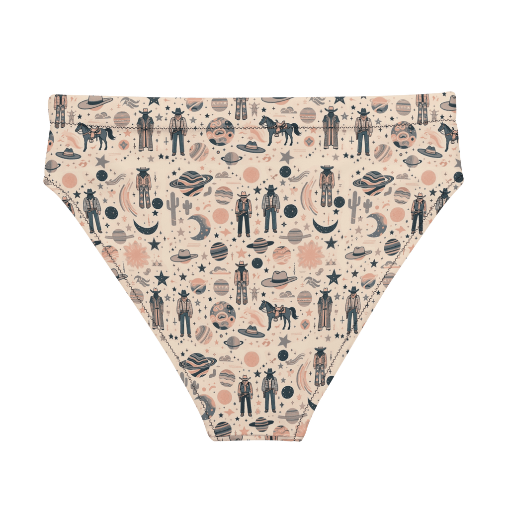 Texas Eclipse Outfitters Swimwear Cosmic Wrangler: Western Space Cowboy High-Waisted Bikini Bottom