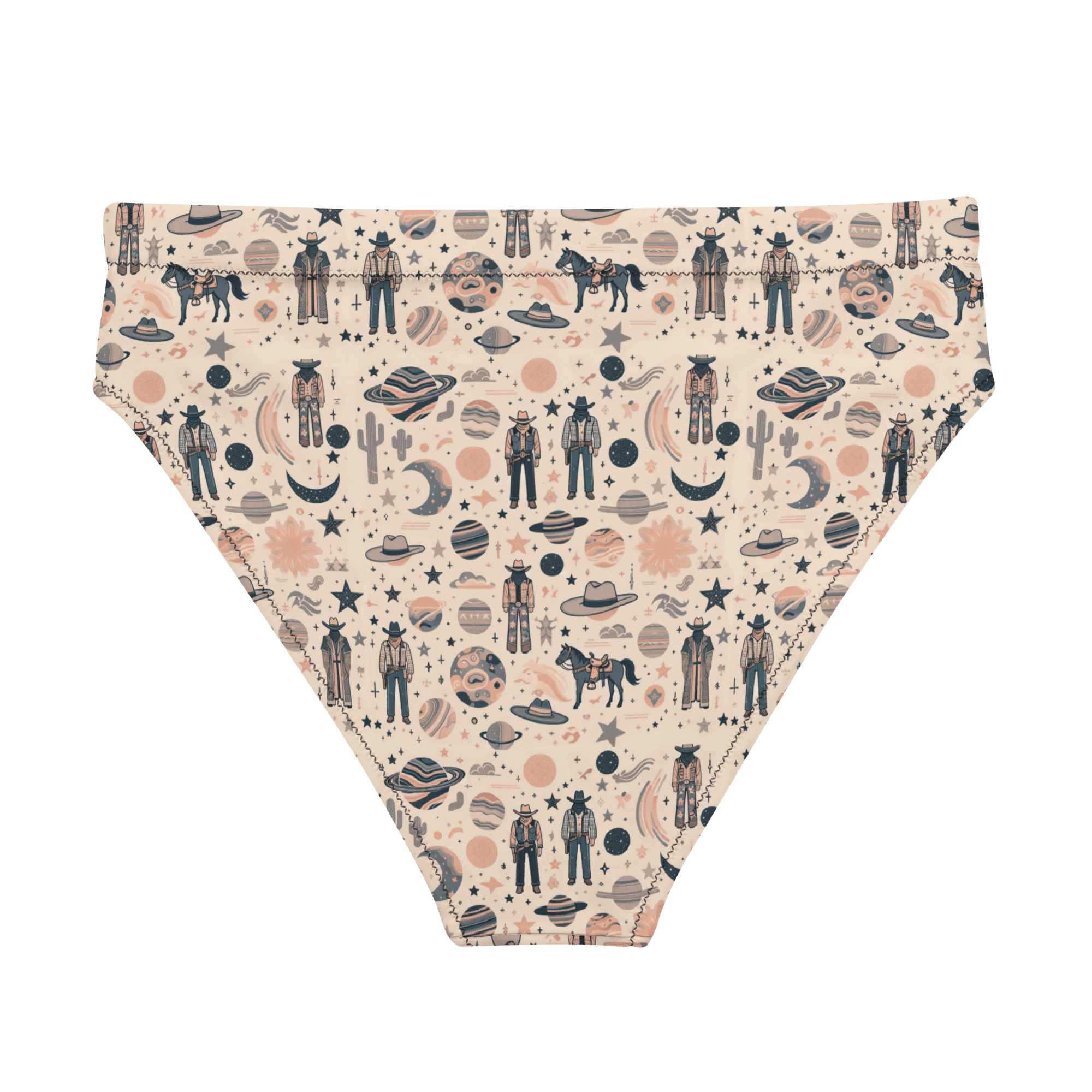 Texas Eclipse Outfitters Swimwear Cosmic Wrangler: Western Space Cowboy High-Waisted Bikini Bottom
