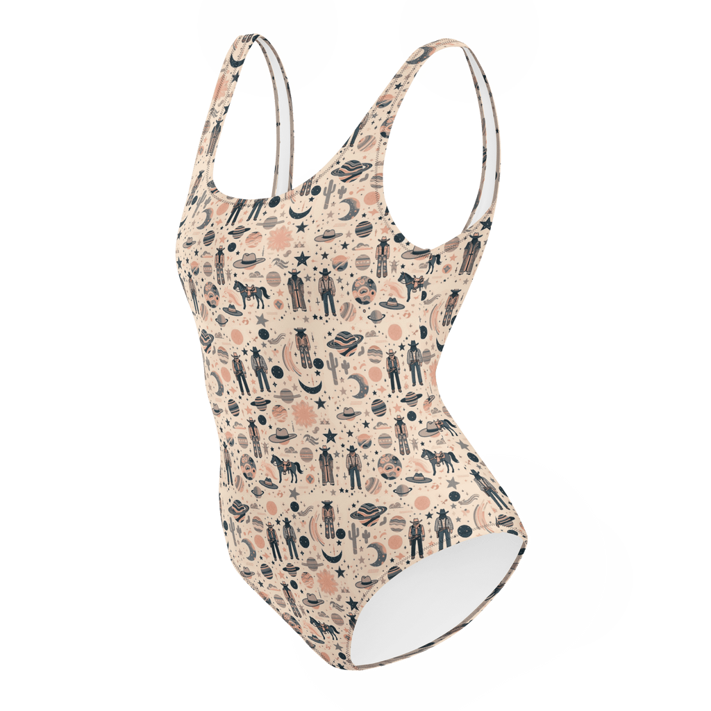 Texas Eclipse Outfitters Swimwear Cosmic Wrangler: Western Space Cowboy One-Piece Swimsuit