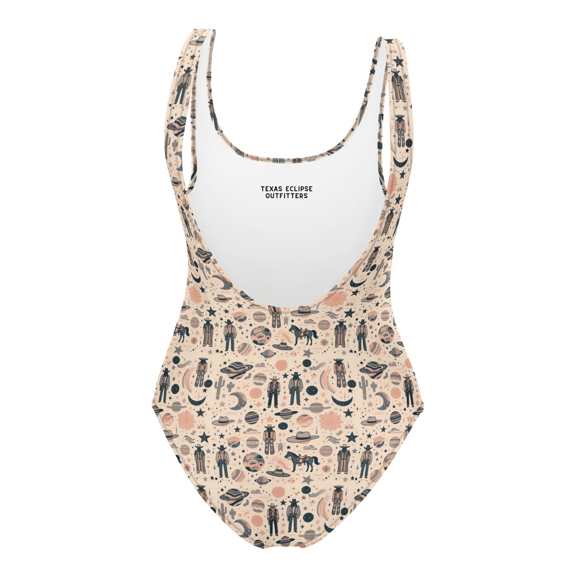 Texas Eclipse Outfitters Swimwear Cosmic Wrangler: Western Space Cowboy One-Piece Swimsuit