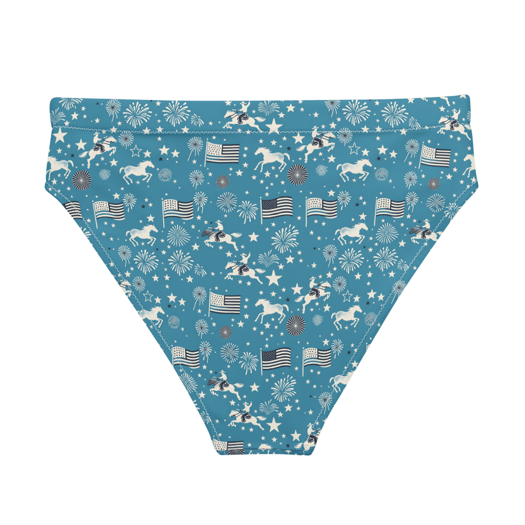 Texas Eclipse Outfitters Swimwear Independence Blues: Fourth of July Cowboy High-Waisted Bikini Bottom
