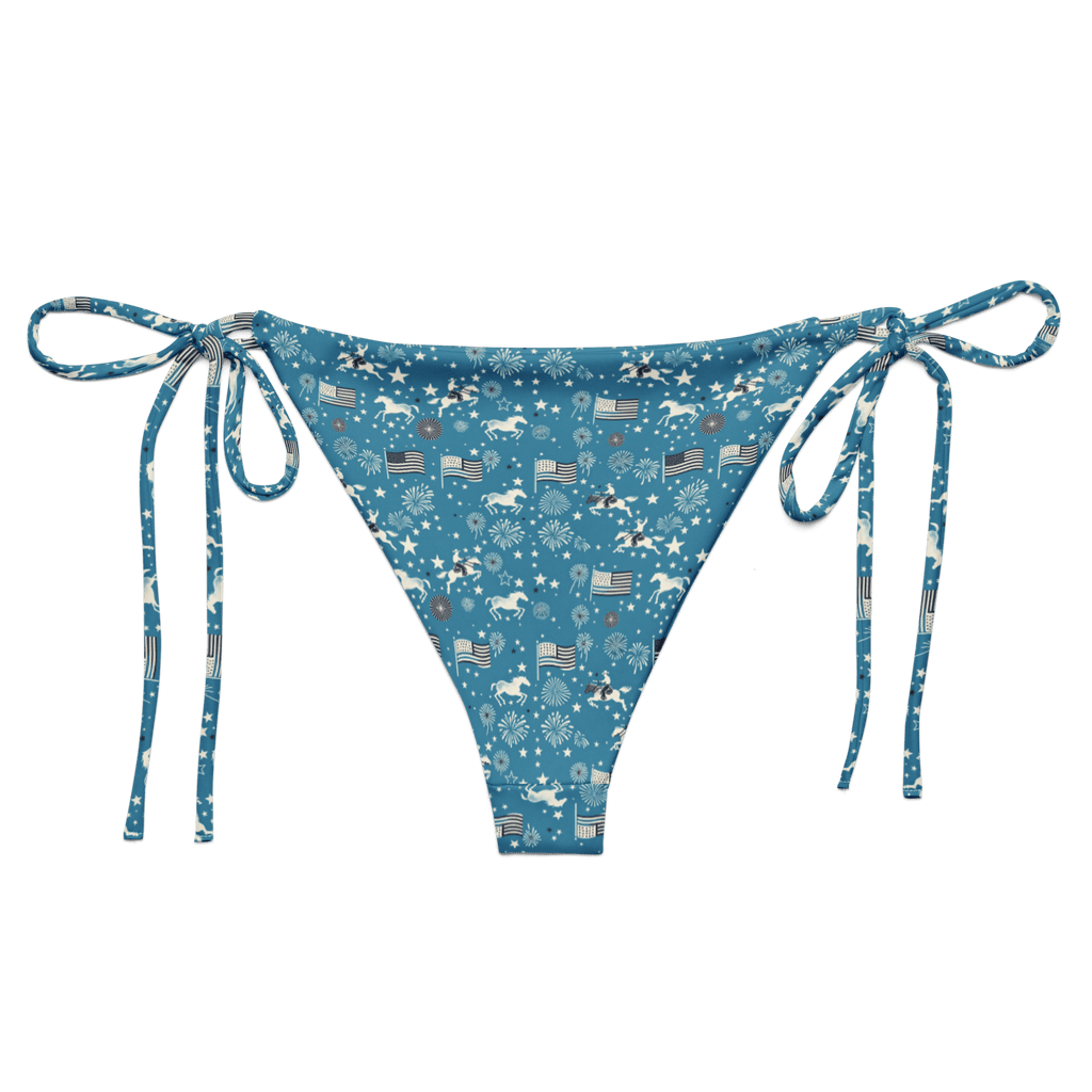 Texas Eclipse Outfitters Swimwear Independence Blues: Fourth of July Cowboy String Bikini Bottom