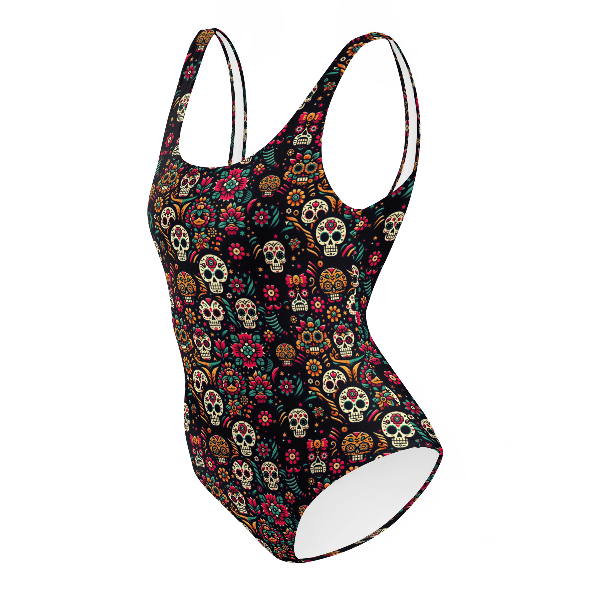 Texas Eclipse Outfitters Swimwear Night Calavera: Dark Skulls One-Piece Swimsuit