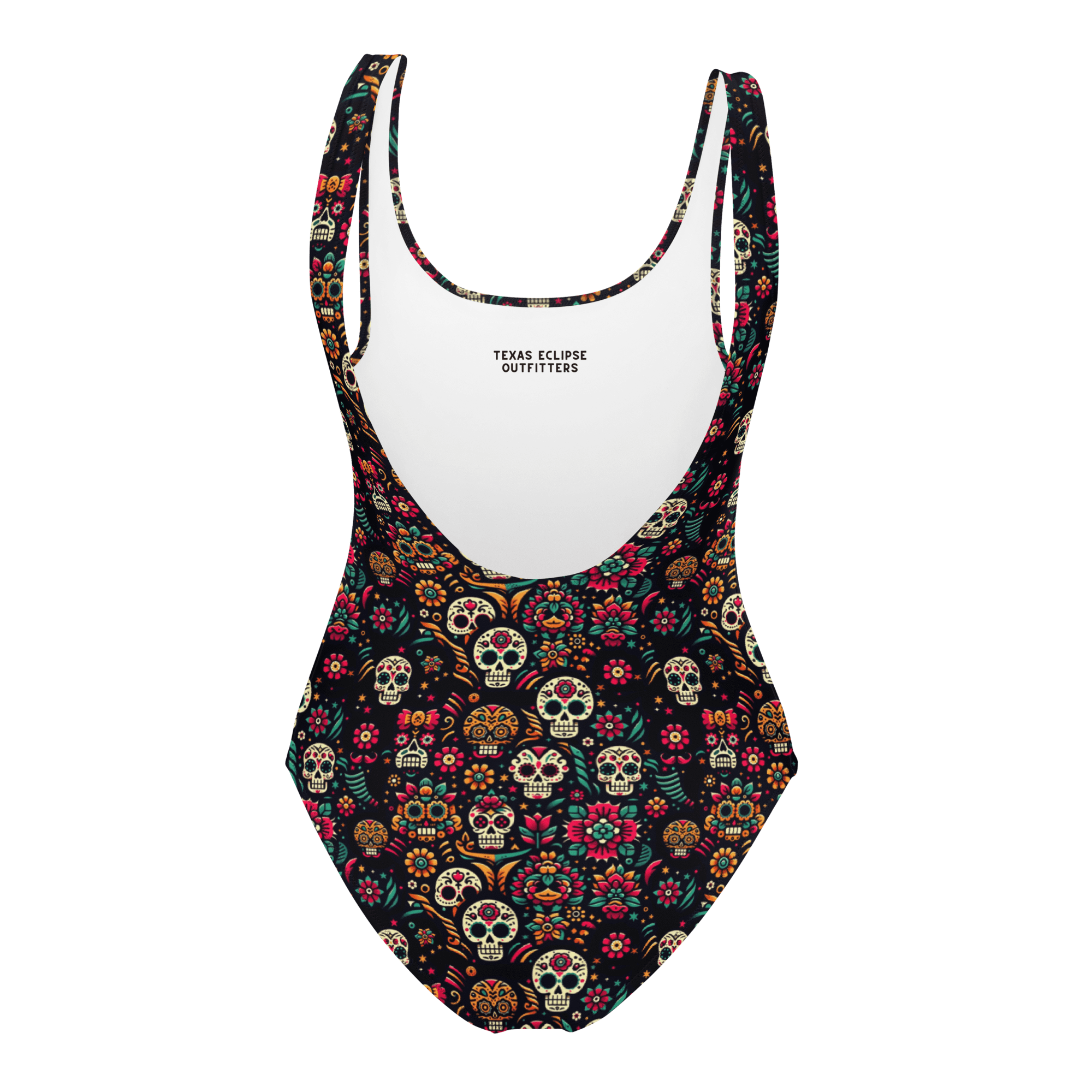 Texas Eclipse Outfitters Swimwear Night Calavera: Dark Skulls One-Piece Swimsuit