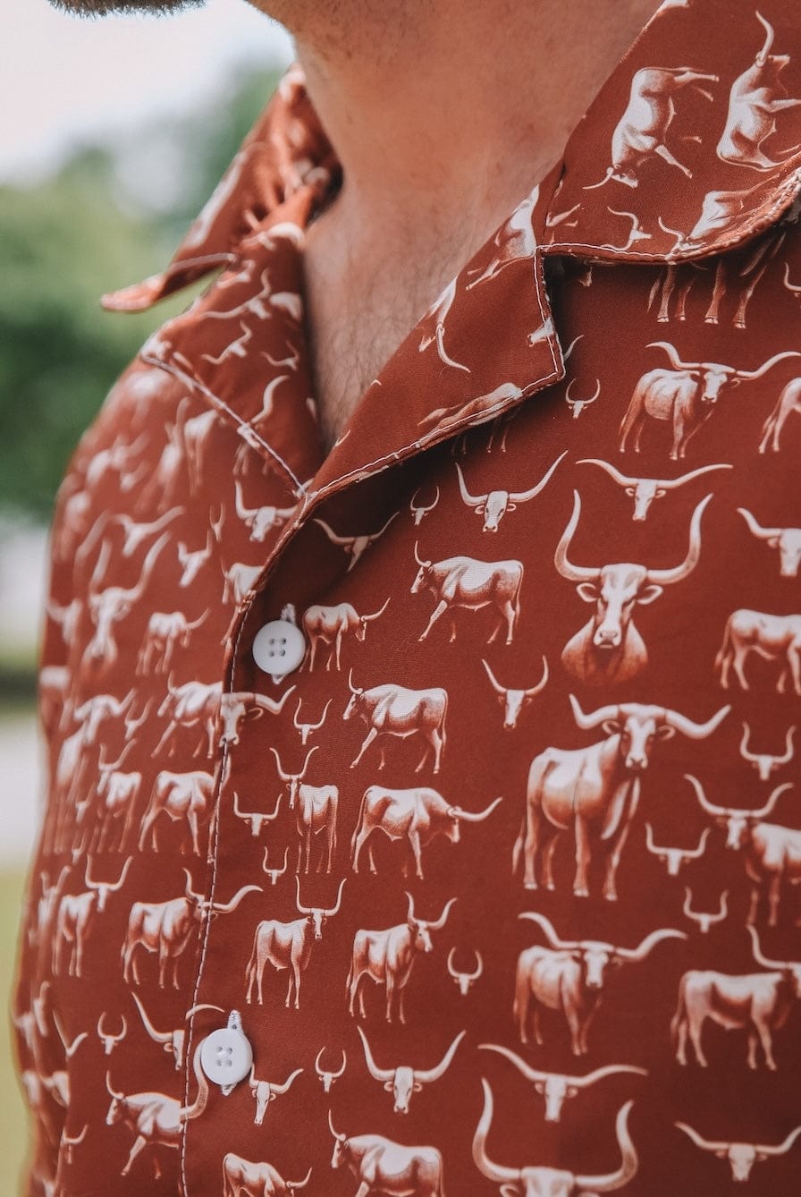 texas longhorns dress shirt Cutter & Buck Texas Longhorns Alumni Skyline Recycled Gingham Mens Big & Tall Long Sleeve Button Down Dress Shirt in Black/White