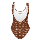 Texas Eclipse Outfitters Wild Steer: Fiery Longhorn One-Piece Swimsuit