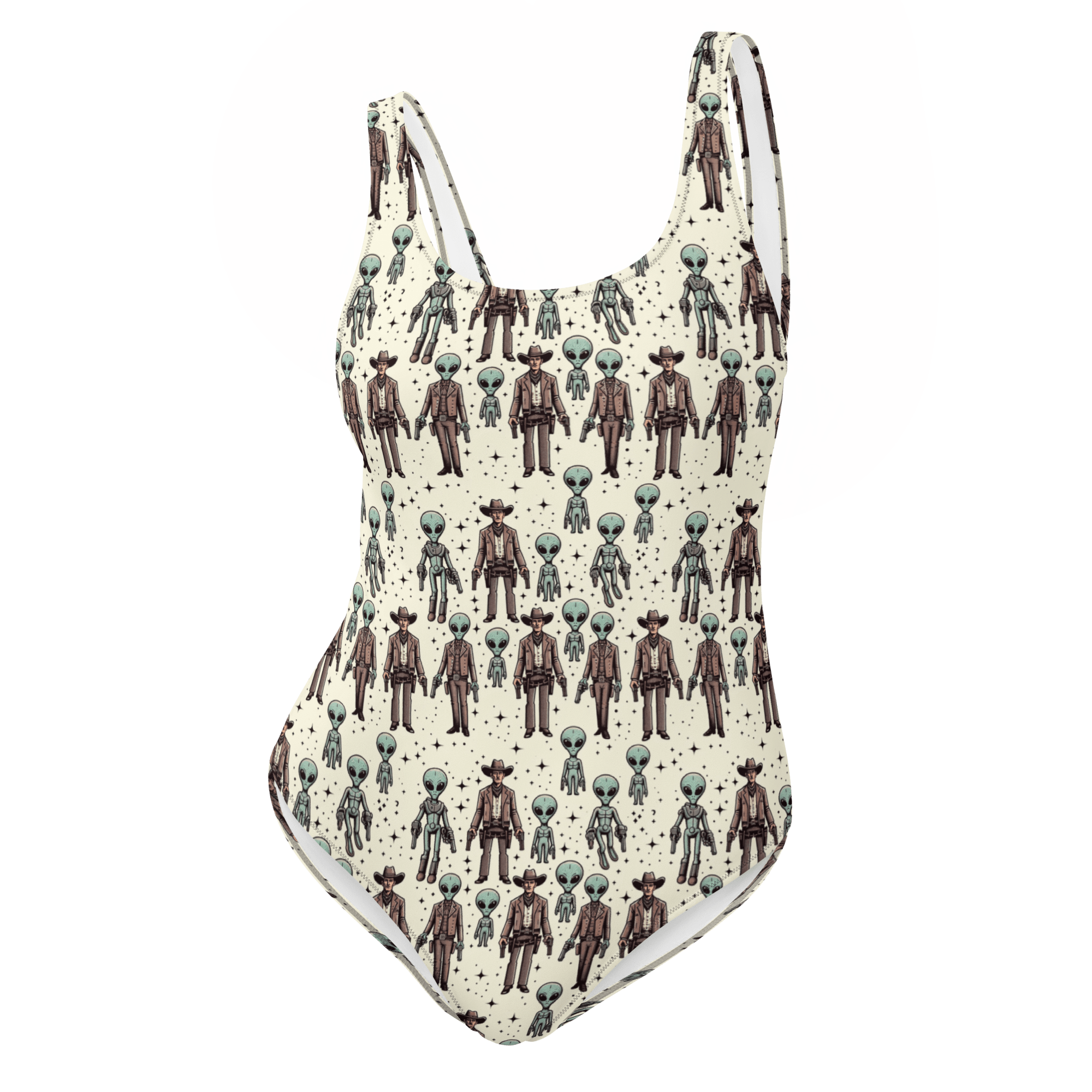 Texas Eclipse Outfitters XS Cosmic Cowboys: Cowboys and Aliens One-Piece Swimsuit