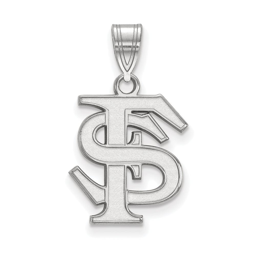 The Black Bow Jewelry Company Jewelry 10k White Gold Florida State Medium 'FS' Pendant