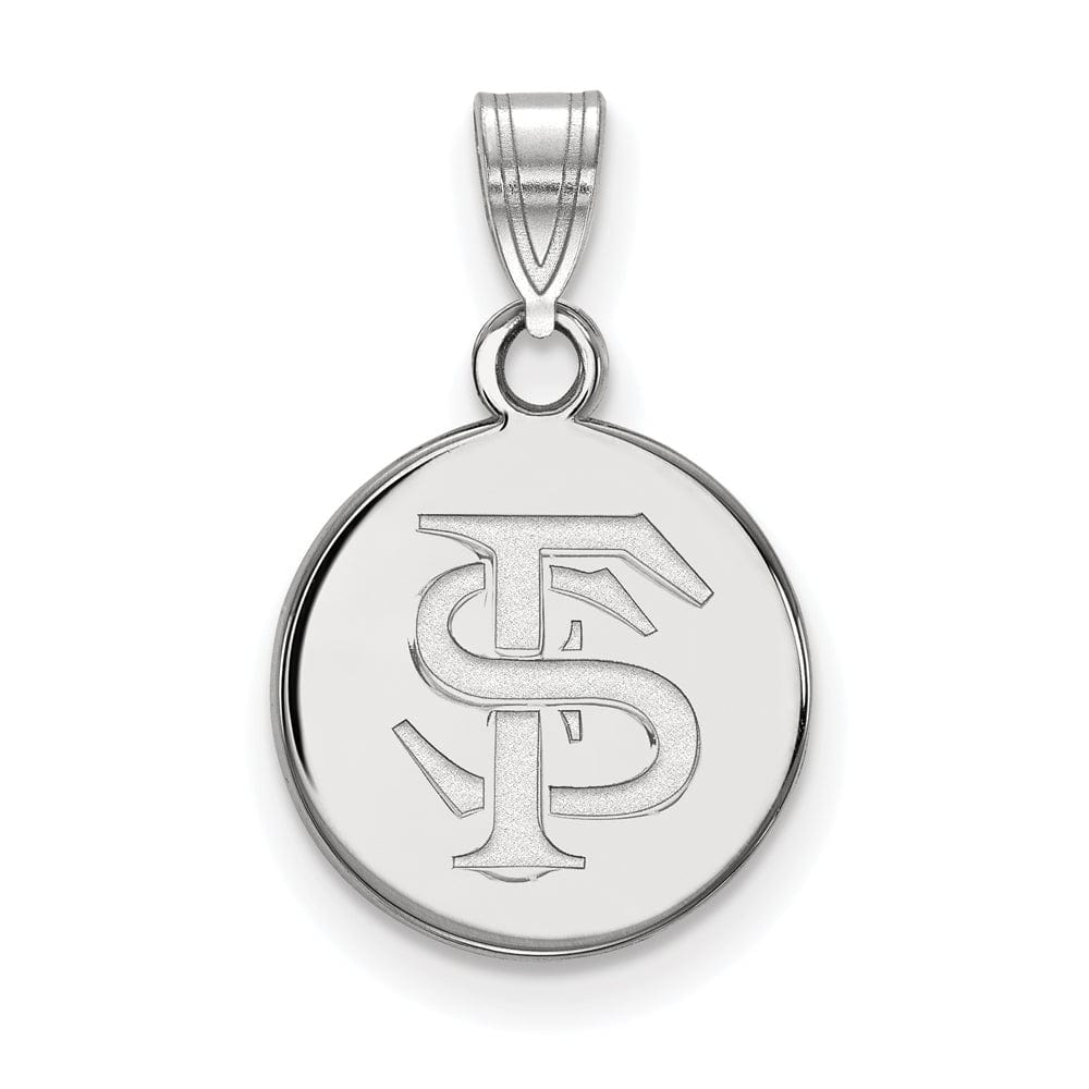 The Black Bow Jewelry Company Jewelry 10k White Gold Florida State Small Disc Pendant