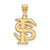 The Black Bow Jewelry Company Jewelry 10k Yellow Gold Florida State Medium 'FS' Pendant
