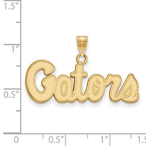The Black Bow Jewelry Company Jewelry 14k Gold Plated Silver U. of Florida Small Script 'Gators' Pendant