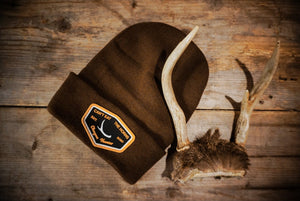The Okayest Hunter Hats Chocolate Brown Can't Eat The Horns Knit Hunting Hat