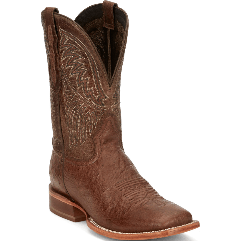 TONY LAMA Boots Tony Lama Men's Alamosa Brown Smooth Ostrich Western Boots SA6102