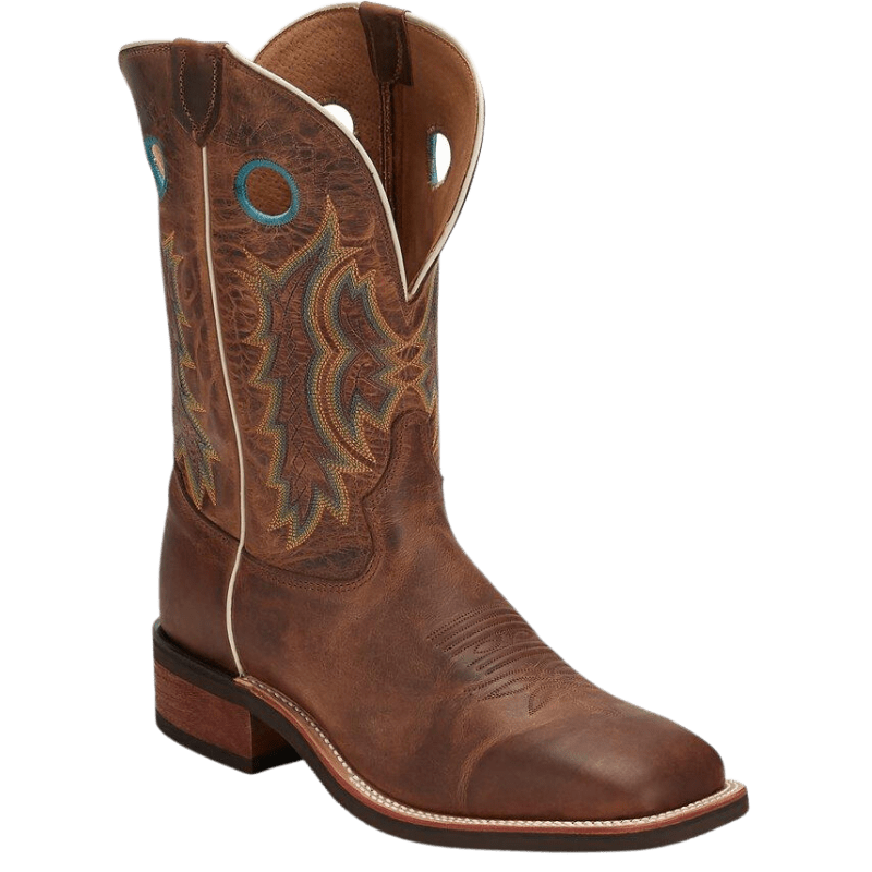 Tony Lama Men's Americana Creedance Brown Square Toe Cowboy Boots