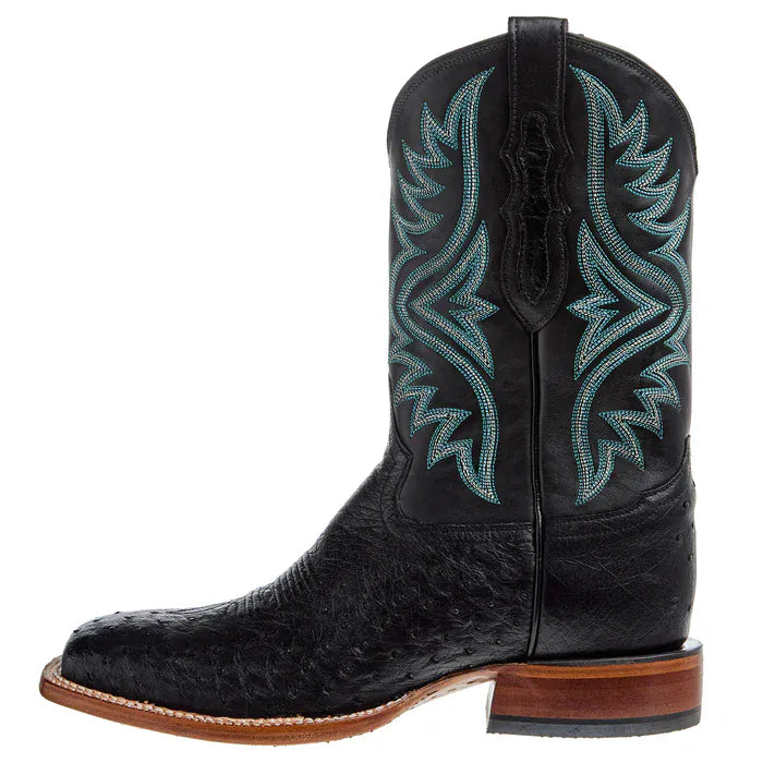 TONY LAMA Boots Tony Lama Men's Black Smooth Ostrich Exotic Western Boots EP6105