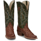 TONY LAMA Boots Tony Lama Men's Brandy & Green Rylen Full Quill Ostrich Exotic Boots SA8268