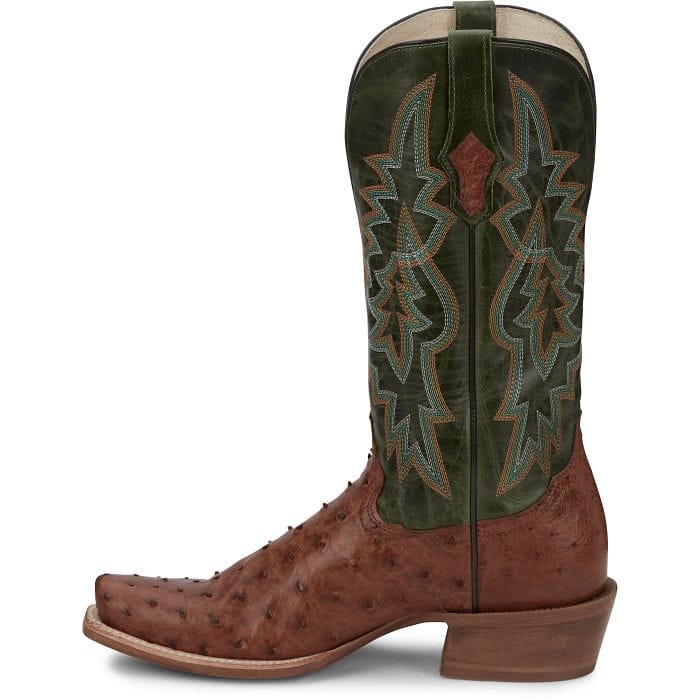 TONY LAMA Boots Tony Lama Men's Brandy & Green Rylen Full Quill Ostrich Exotic Boots SA8268