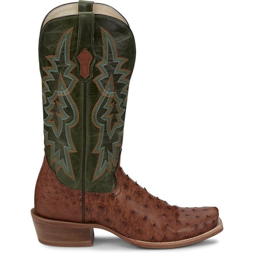 TONY LAMA Boots Tony Lama Men's Brandy & Green Rylen Full Quill Ostrich Exotic Boots SA8268