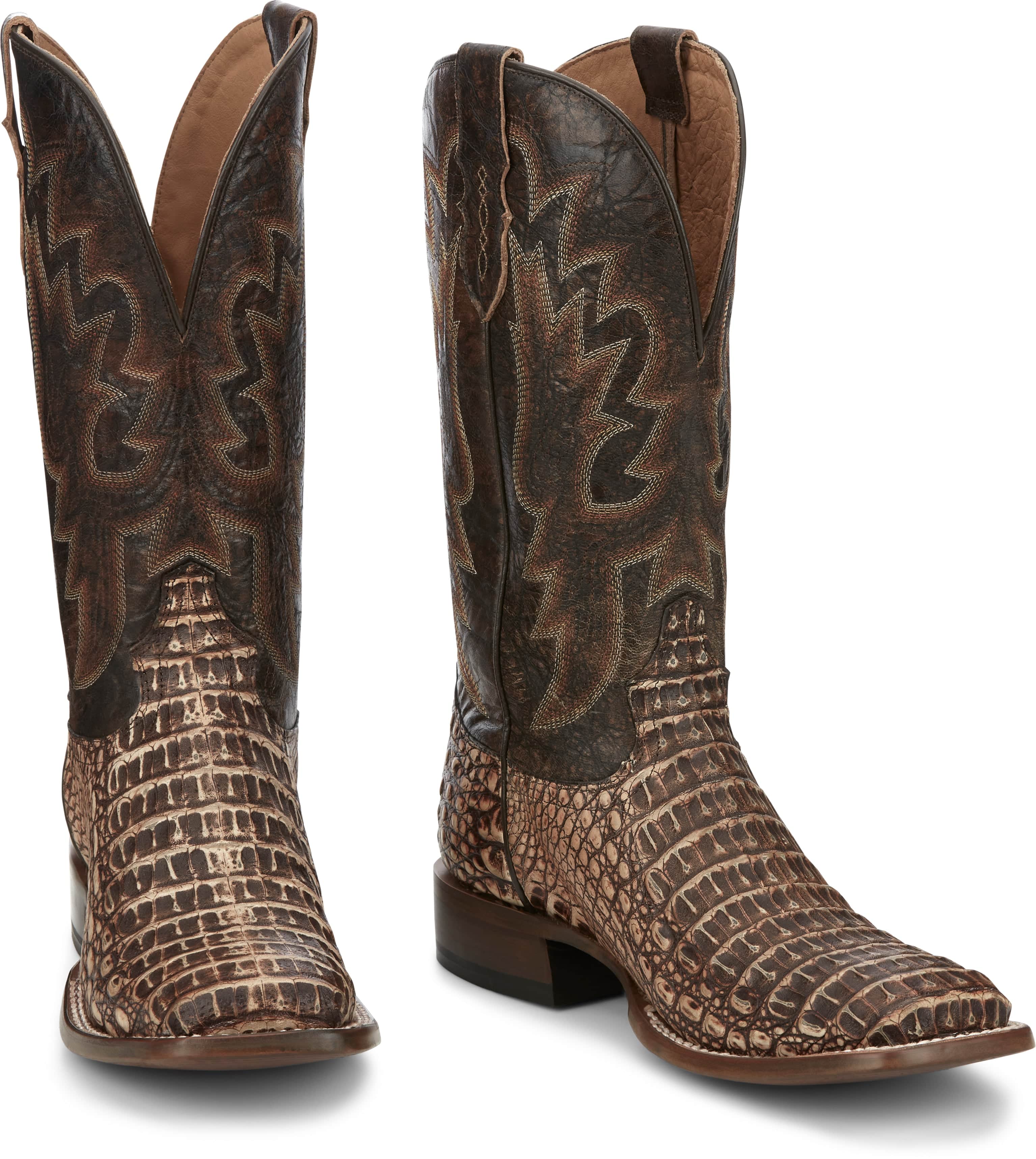 Tony Lama Men's Mitcham Peanut Hornback Caiman Exotic Western