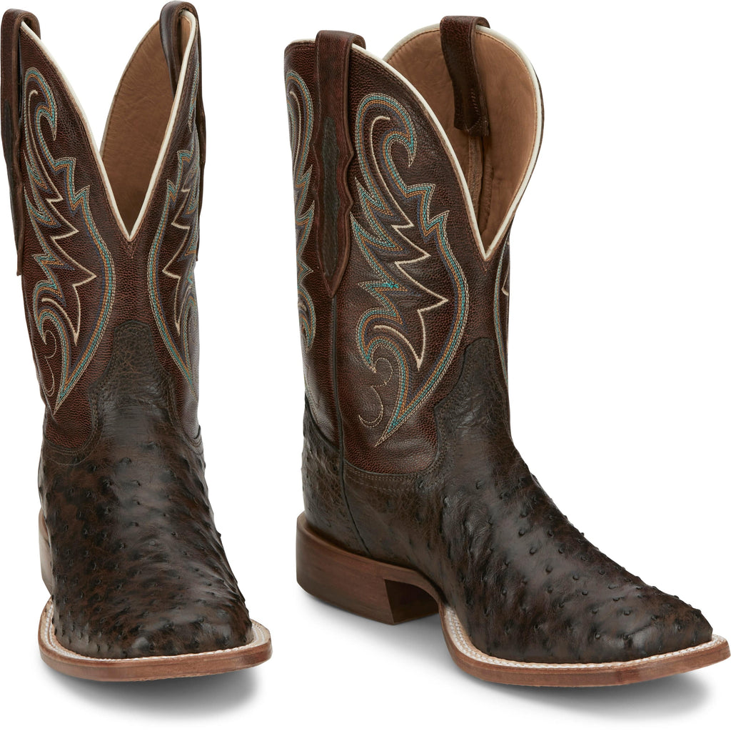 TONY LAMA Boots Tony Lama Men's Foster Brown Sienna Full Quill Ostrich Western Boots EP6098