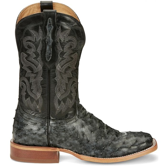 TONY LAMA Boots Tony Lama Men's Grey Moore Full Quill Ostrich Exotic Western Boots TL5355