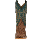 TONY LAMA Boots Tony Lama Men's Juan Kango Brown Full Quill Ostrich Exotic Cowboy Boots HE6275