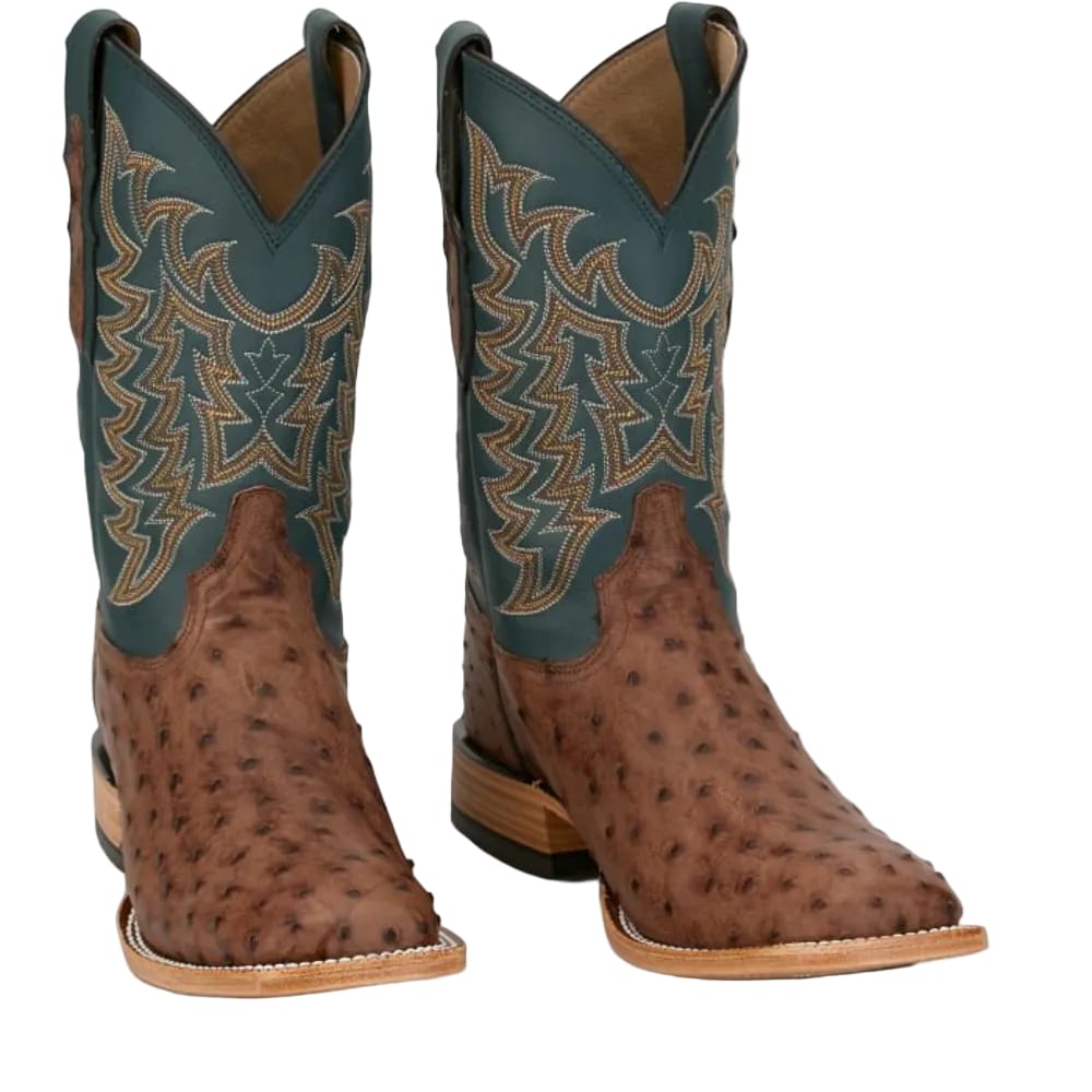 TONY LAMA Boots Tony Lama Men's Juan Kango Brown Full Quill Ostrich Exotic Cowboy Boots HE6275