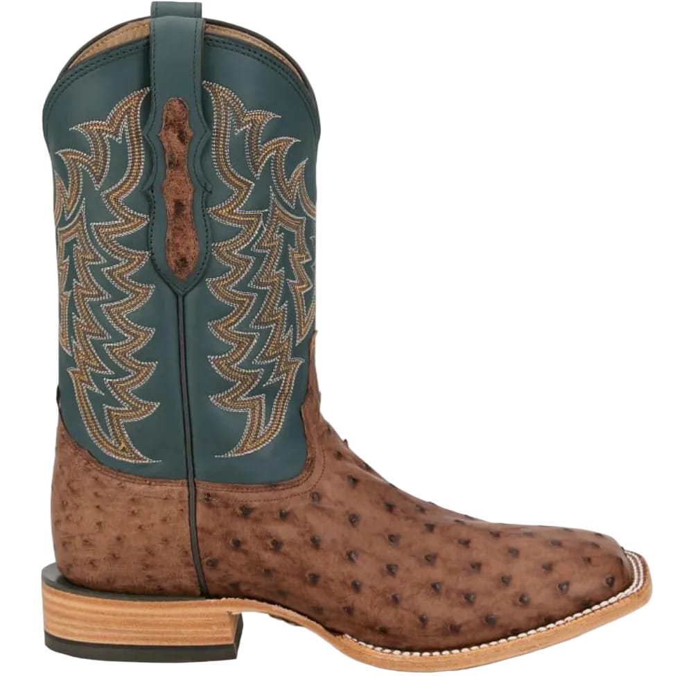 TONY LAMA Boots Tony Lama Men's Juan Kango Brown Full Quill Ostrich Exotic Cowboy Boots HE6275