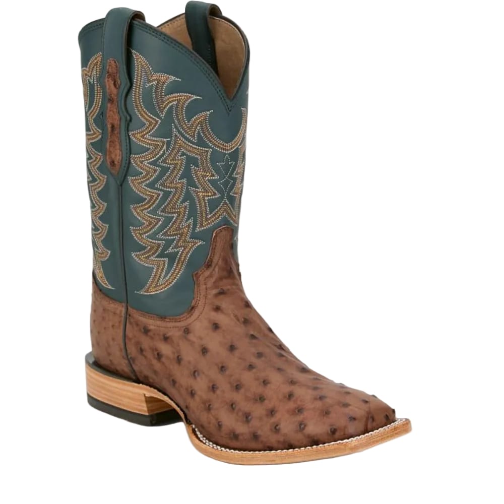 TONY LAMA Boots Tony Lama Men's Juan Kango Brown Full Quill Ostrich Exotic Cowboy Boots HE6275