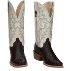 TONY LAMA Boots Tony Lama Men's Kango Brown Rylen Full Quill Ostrich Exotic Boots SA8270