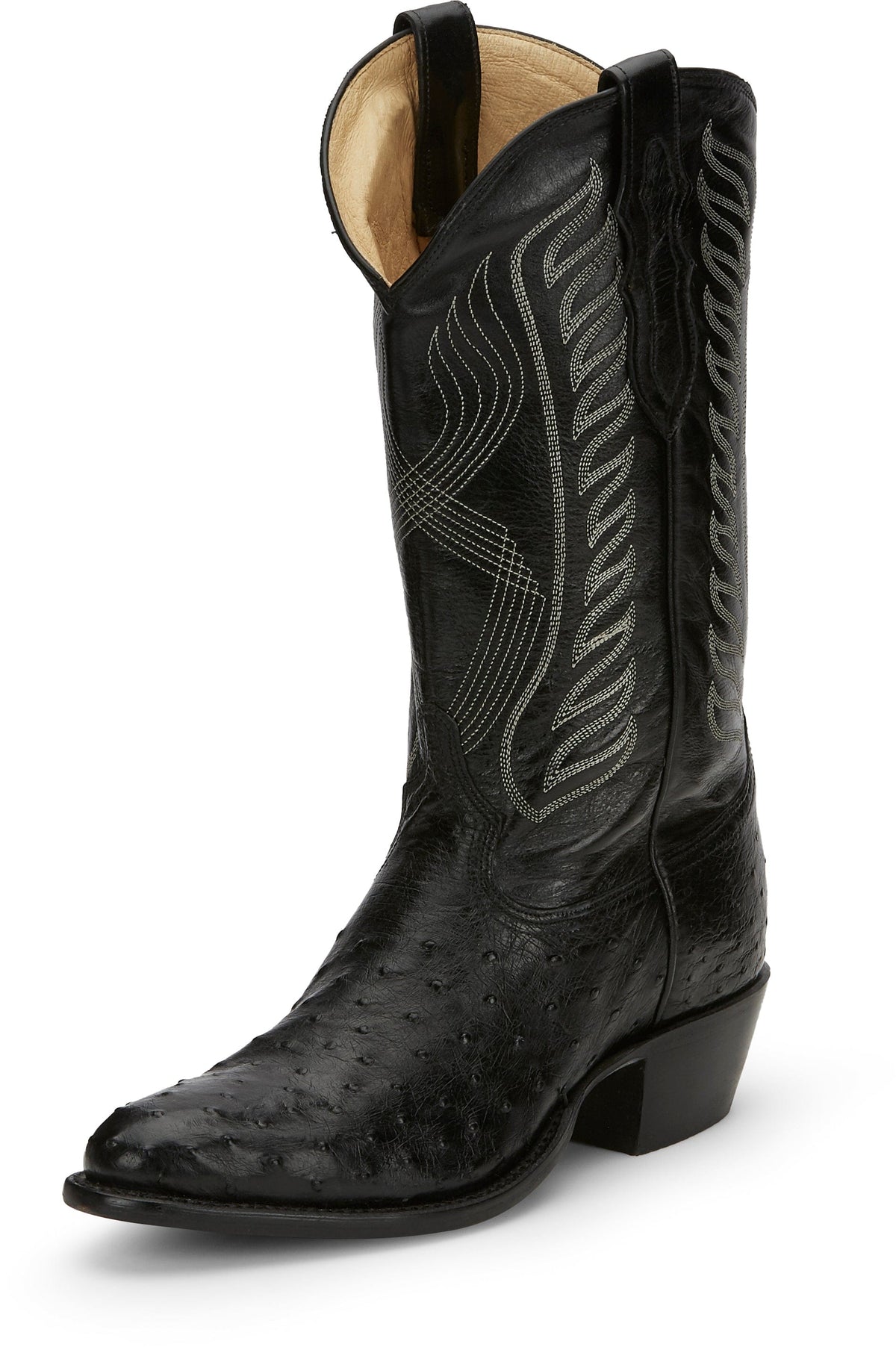 Tony Lama Men's McCandles Black Full Quill Ostrich Round Toe Exotic ...