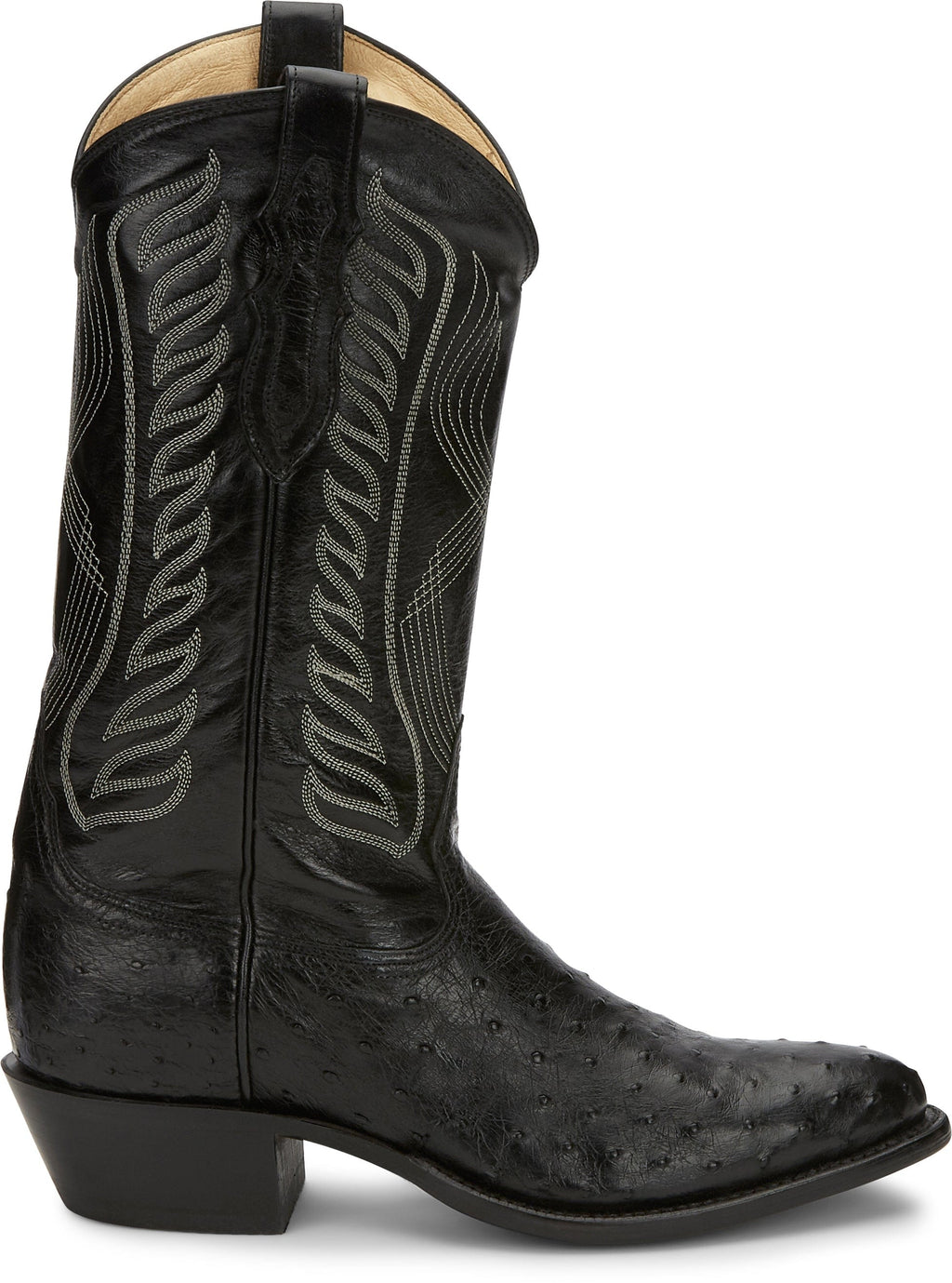 TONY LAMA Boots Tony Lama Men's Mccandles Black Full Quill Ostrich Round Toe Exotic Western Boots 8255