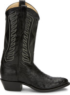 TONY LAMA Boots Tony Lama Men's Mccandles Black Full Quill Ostrich Round Toe Exotic Western Boots 8255